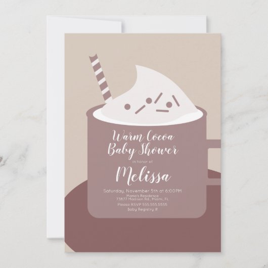 Moderne Mok van cacao-warme chocolade Nuetraal Bab Kaart (Voorkant)