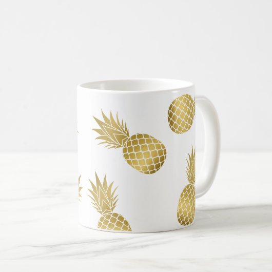 Moderne Mok van Faux Gold Pineapples (Voorkant rechts)