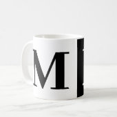 Moderne Mok van Monogram Gift Black White Coffee (Voorkant links)
