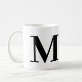 Moderne Mok van Monogram Gift Black White Coffee (Links)