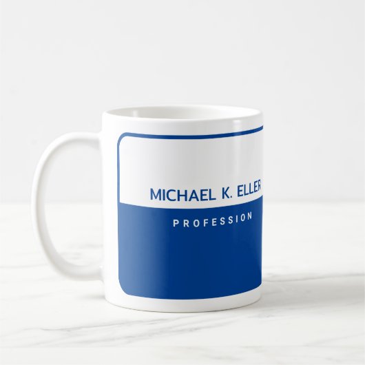 Moderne Mok voor Half-Blue Koffee met naam (Links)