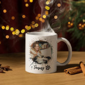 Moderne Mok voor huisdierenfoto's met naam en twee