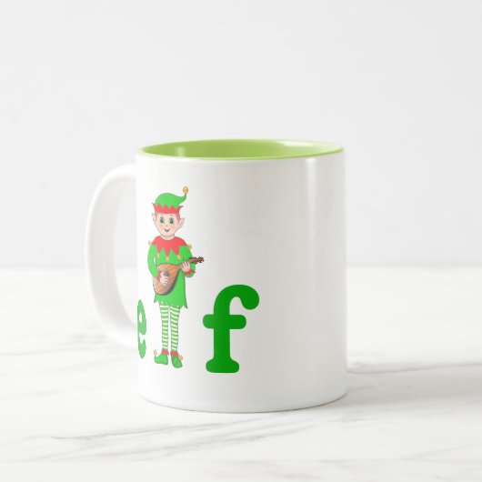 Moderne Mok voor kerstmuziek met twee toonaangeven (Voorkant links)