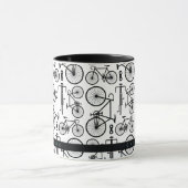 Moderne Mok voor zwart-wit fietspatroon (Midden)