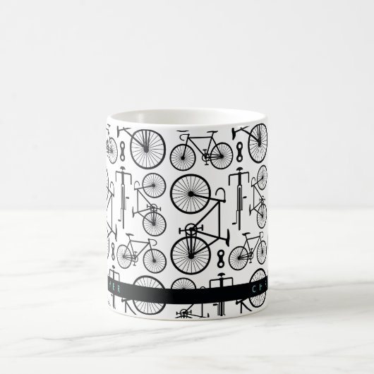 Moderne Mok voor zwarte en witte fietspatronen (Center)