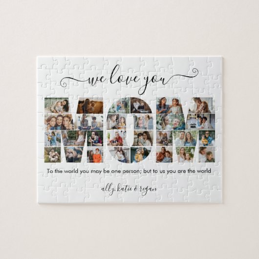 Moderne MOM-foto's met Typografie Collage Gift voo Legpuzzel (Horizontaal)