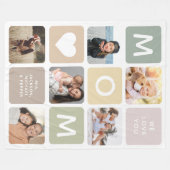 Moderne MOM Photo Collage Cute Family Fleece Deken (Voorkant (Horizontaal))