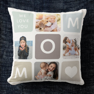 Moderne MOM Photo Collage Cute Family Kussen