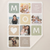 Moderne MOM Photo Collage Cute Family Sherpa Deken (Voorkant)