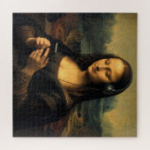 Moderne Mona Lisa met Smartphone Legpuzzel (Horizontaal)
