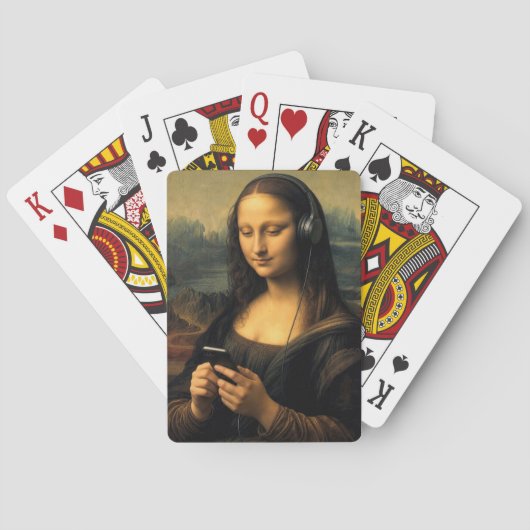 Moderne Mona Lisa met Smartphone Pokerkaarten (Achterkant)