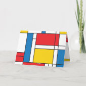 Moderne Mondrian inspireerde Grafisch Patroon Kaart (Achterkant)
