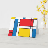 Moderne Mondrian inspireerde Grafisch Patroon Kaart (Gele Bloem)