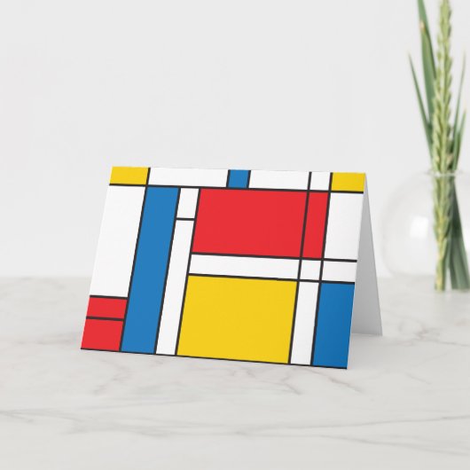 Moderne Mondrian inspireerde Grafisch Patroon Kaart (Voorkant)