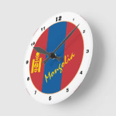 Moderne Mongoolse Vlag, Mongolië Thuis / ontwerp Ronde Klok (Hoek)