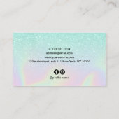 Moderne monnikholografische haarstylist visitekaartje (Achterkant)