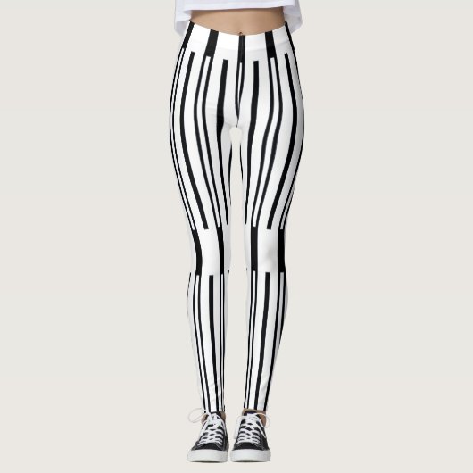 Moderne Mono Stripes-Leggings Leggings (Voorkant)