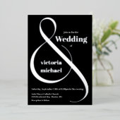 Moderne monochromatische ampersand Folie Uitnodiging (Staand Voorkant)