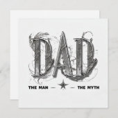 Moderne monochromatische 'DAD' Vaderdag Kaart (Voorkant / Achterkant)