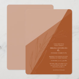 Moderne Monochromatische Terra Cotta Wedding Kaart