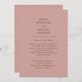 Moderne monochrome all-in-one budget bruiloft kaart (Voorkant / Achterkant)