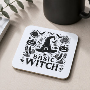 Moderne Monochrome Basic Heksen Halloween Bier Onderzetter