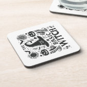 Moderne Monochrome Basic Heksen Halloween Bier Onderzetter (Linkerzijde)