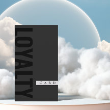 Moderne Monochrome Black Loyalty Kaart