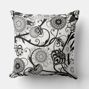 Moderne monochrome bloem kussen