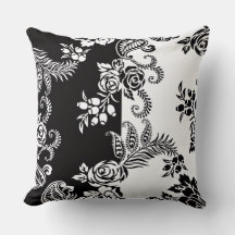 Moderne monochrome bloempatroon werpkussen