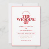 Moderne monochrome foto met QR-code bruiloft Kaart (Voorkant)