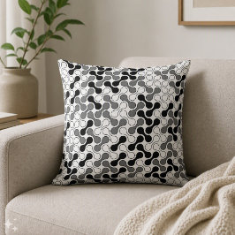 Moderne monochrome geometrische metabal-patroon kussen