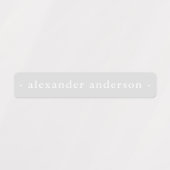 Moderne Monochrome Grijs Waterdichte Naam Labels (Design 2)