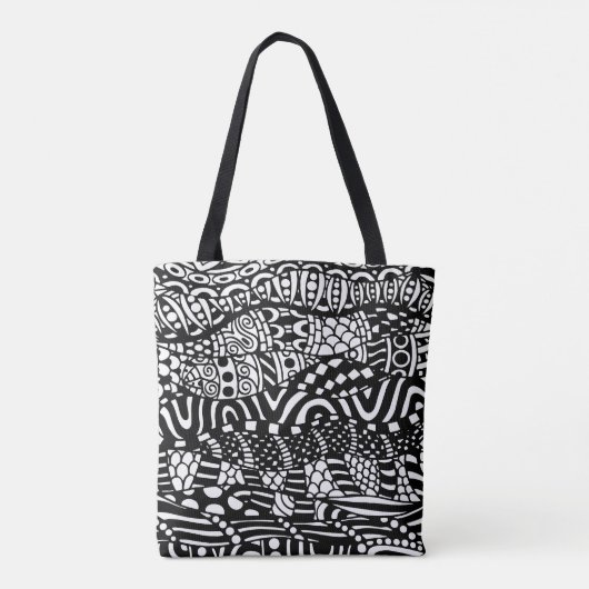 Moderne monochrome kunst tote bag (Achterkant)