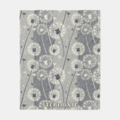 Moderne monochrome paardenbloem fleece deken (Voorkant)