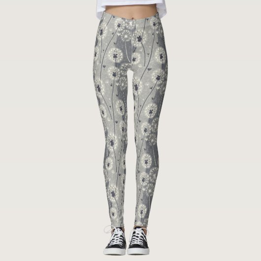 Moderne monochrome paardenbloem leggings (Voorkant)