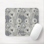 Moderne monochrome paardenbloem muismat (Met muis)