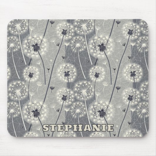 Moderne monochrome paardenbloem muismat (Voorkant)