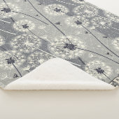 Moderne monochrome paardenbloem sherpa deken (3/4)