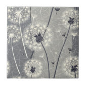 Moderne monochrome paardenbloem tegeltje (Voorkant)