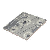 Moderne monochrome paardenbloem tegeltje (Zijkant)