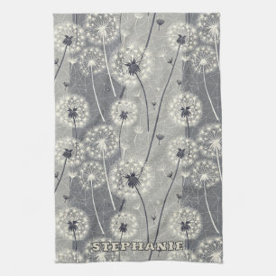 Moderne monochrome paardenbloem theedoek