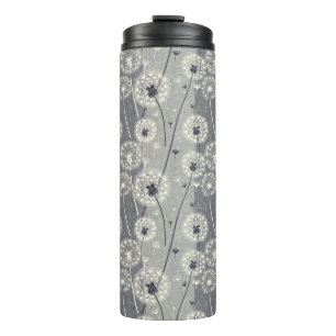 Moderne monochrome paardenbloem thermosbeker