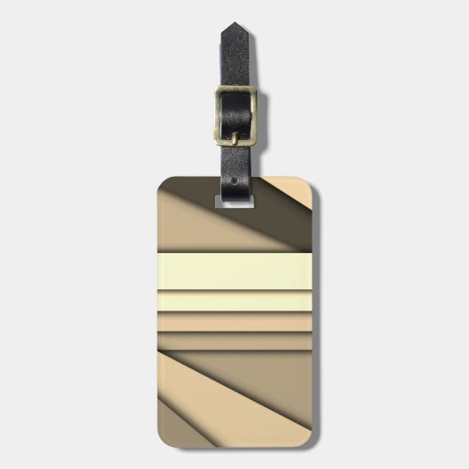Moderne monochrome tan bagagelabel (Voorkant verticaal)