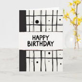 Moderne monochrome verjaardagskaart kaart (Gele Bloem)