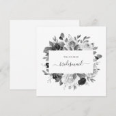 Moderne monochrome witte bloem bruidsmeisje trouw kaart (Voorkant / Achterkant)