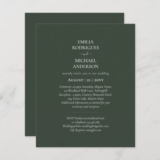 Moderne monochroom in één budgethuwelijk (Voorkant / Achterkant)