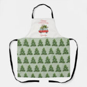 Moderne monochroom kerstgezin schort (Voorkant)