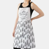 Moderne monochroom kerstgezin schort (Insitu)