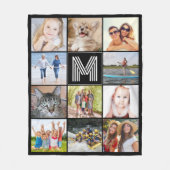 Moderne monogram 11 Aangepaste kleurenfoto's Fleece Deken (Voorkant)